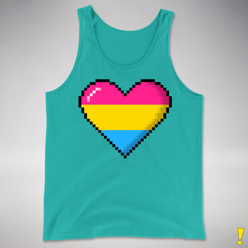 Pansexual Pride 8-Bit Pixel Heart Premium Tank Top - Teal
